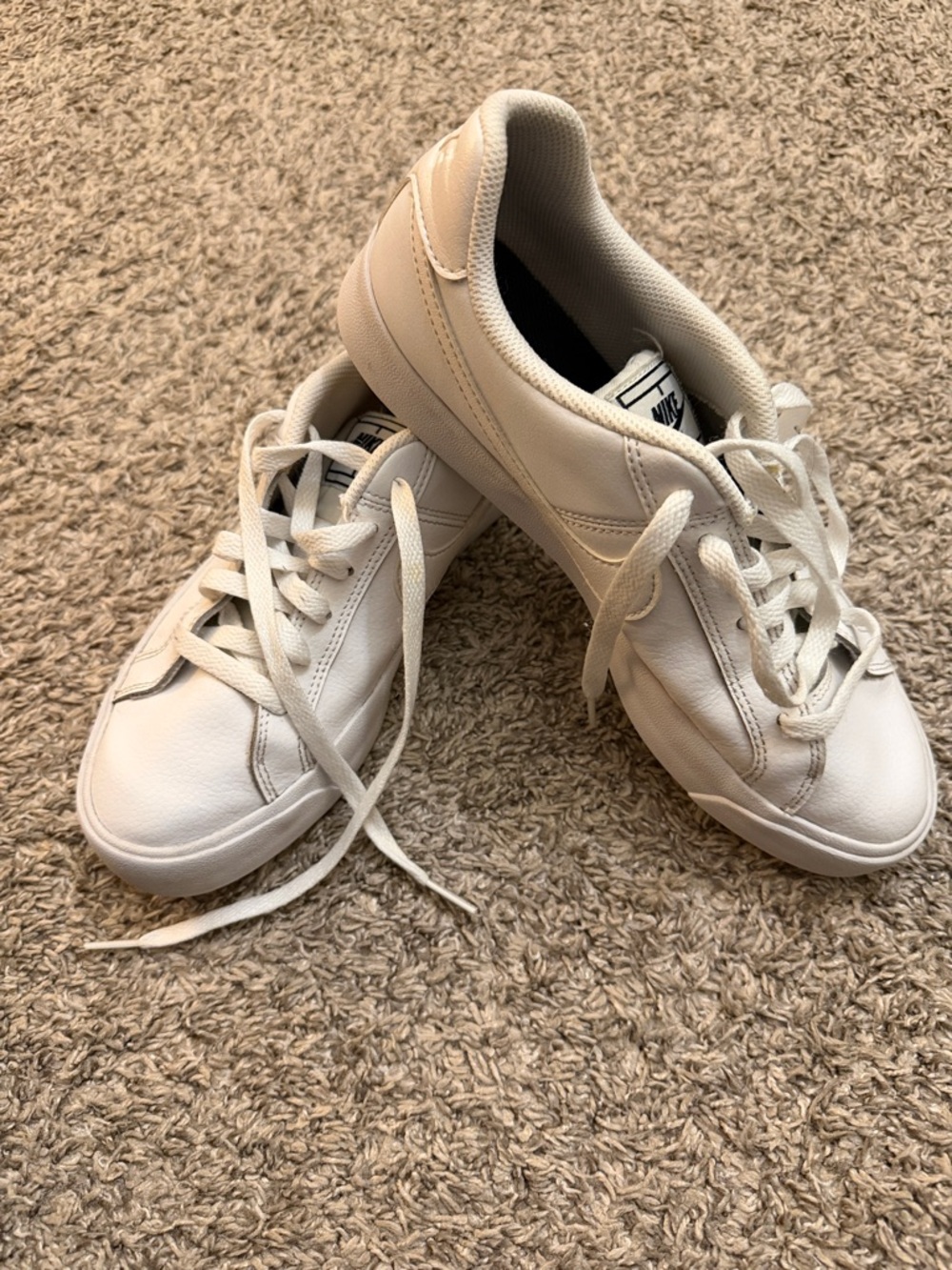 Nike White Low-Top Leather Sneakers